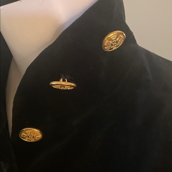 Doncaster Elegant Black Velvet Jacket w/ Gold Buttons - Picture 4 of 9